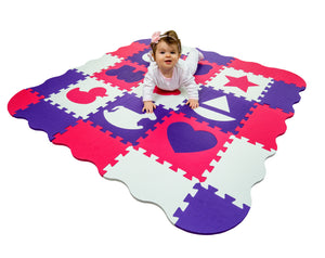 Non-Toxic Foam Play Mat - Pink Purple & White – Wee Giggles